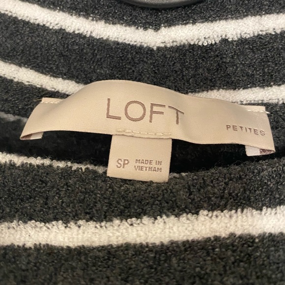 LOFT B&W Horizontal Striped High-neck Sweater - Picture 3 of 4